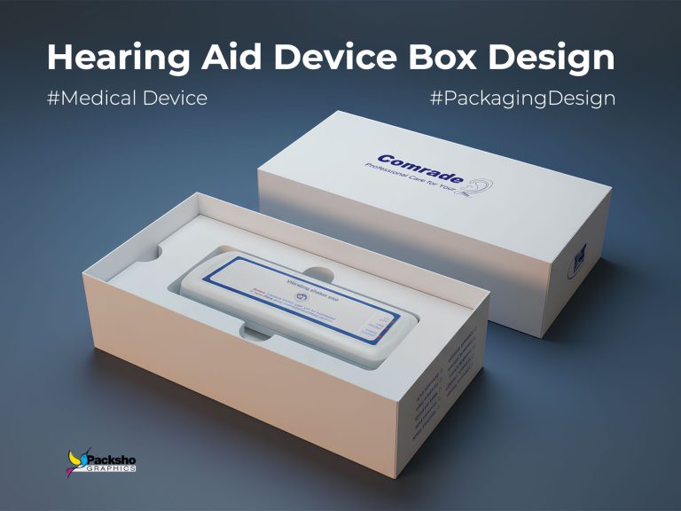 Comrade's Hearing Aid Device Packaging Design - Packsho Graphics