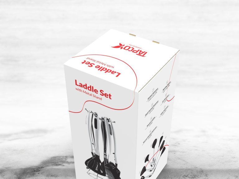 Beautifully Crafted Kitchenware Packaging with Metal Stand