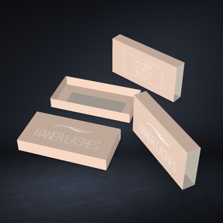Pink sliding box for eyelash extensions packaging