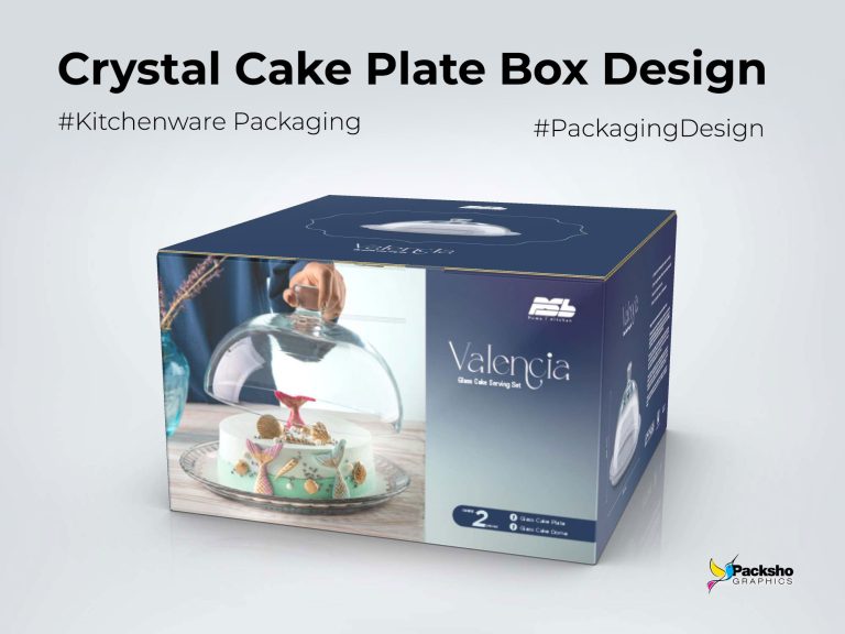 Luxurious Packaging Design for Valencia Crystal Cake Plate - Packsho Graphics
