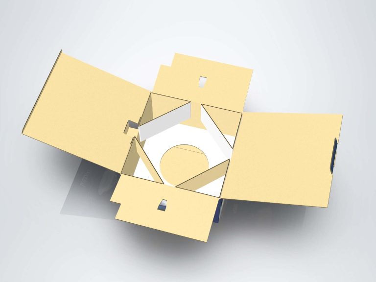 Top view of the box showing the snug fit of the inserts