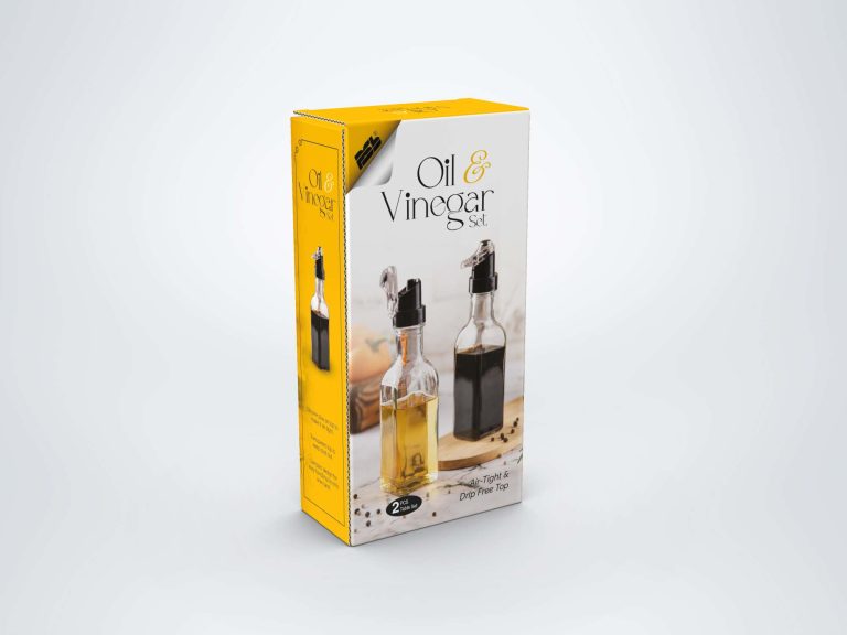 Small oil and vinegar set box design in orange