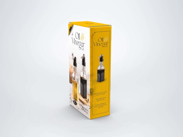 Small oil and vinegar set box design in orange