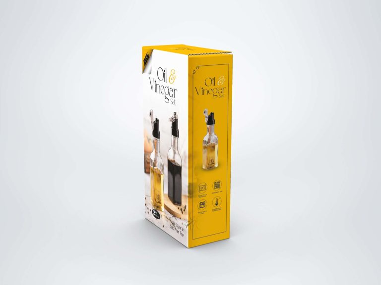 Small oil and vinegar set box design in orange