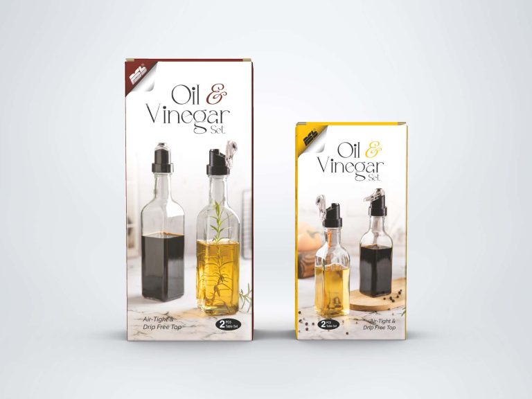 Packaging design for oil and vinegar set with protective insert