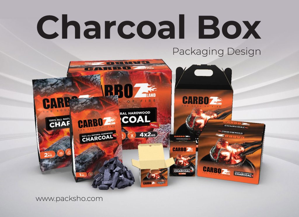 Charcoal box design for carbo-z: cultivating growth with premium packaging - packsho graphics