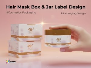 Anil Hair Mask Jar Label and Box Packaging Design with Golden Motifs - Packsho Graphics