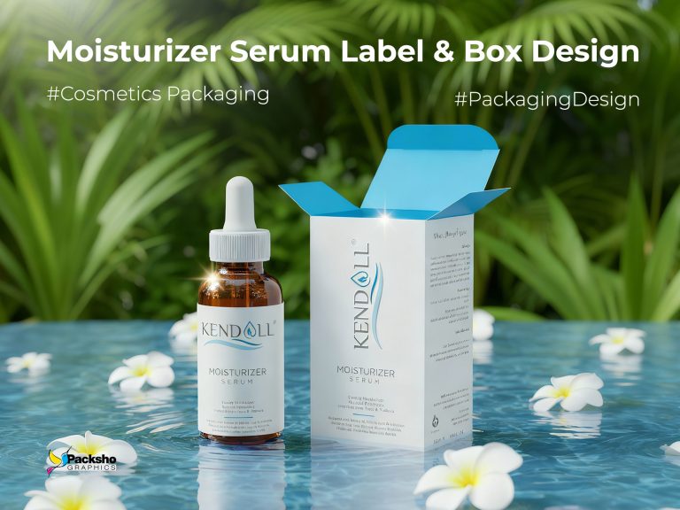 Beauty & cosmetics packaging design 6 Kendall moisturizing serum packaging design with structural innovation - packsho graphics