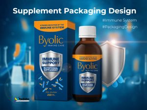 Immune Care Oral Supplement Packaging Design for Byolic - Packsho Graphics
