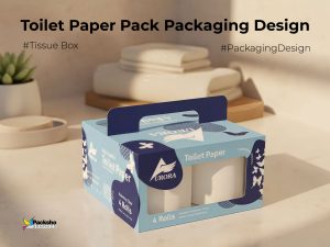 Aurora Toilet Paper Pack of 4 Packaging Design - Packsho Graphics