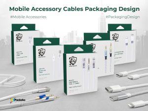 Elegant Retail Packaging for Green Lion Plus Mobile Cable Series - Packsho Graphics